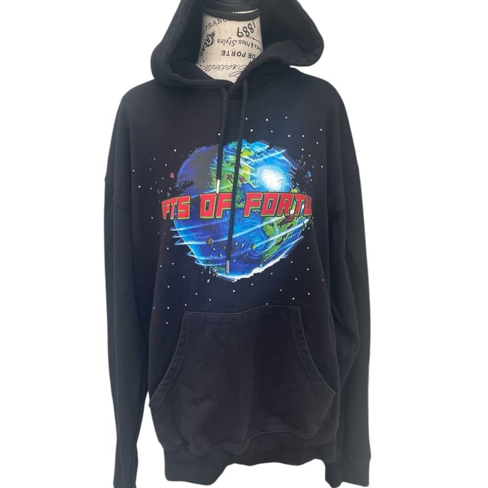 Gifts Of Fortune Never N Hoodie | Black, Size XL, 100% Cotton, EUC